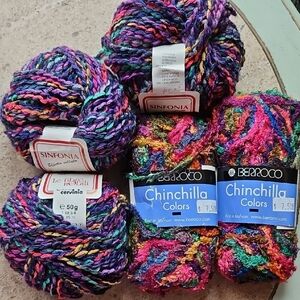 Berroco Chinchilla Colors and Le Fibre Nobili Sinfonia Rainbow Yarn Bundle